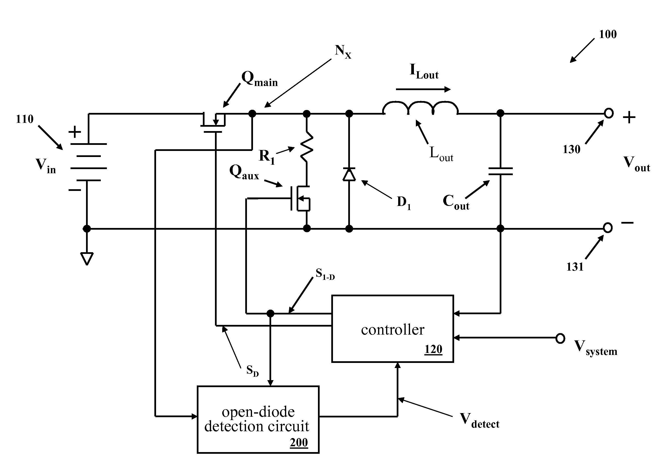 Diode Loss Detection for Low Side MOSFET of a Synchronous Output Stage