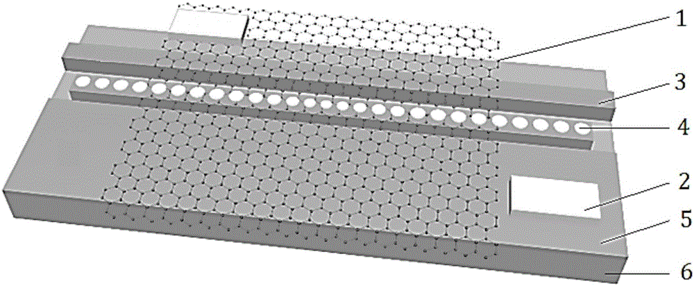 Graphene electro-optic modulation device based on photonic crystal nanometer beam resonant cavity