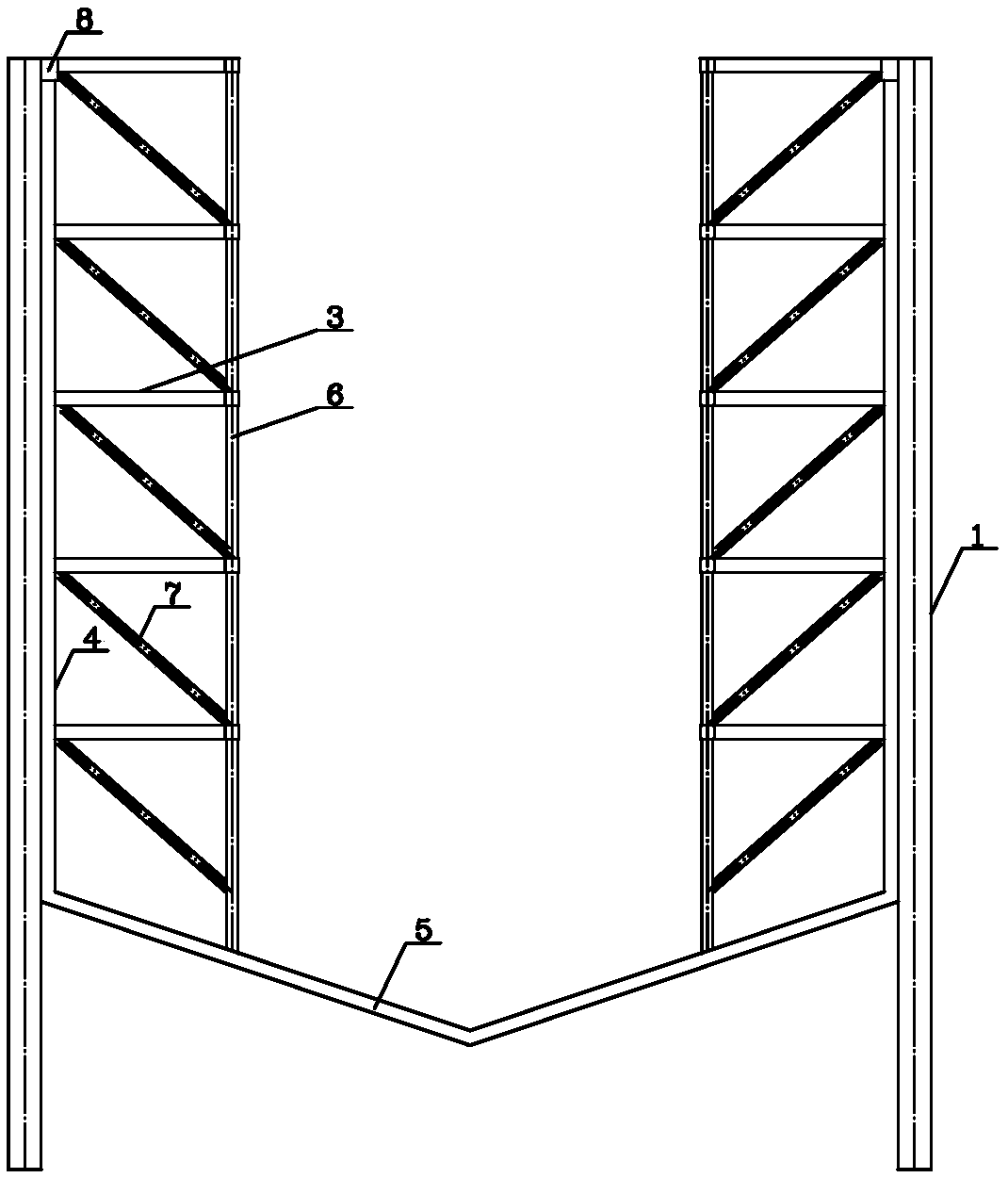Structure suitable for large diameter underground vertical shaft type parking garage and construction method of structure