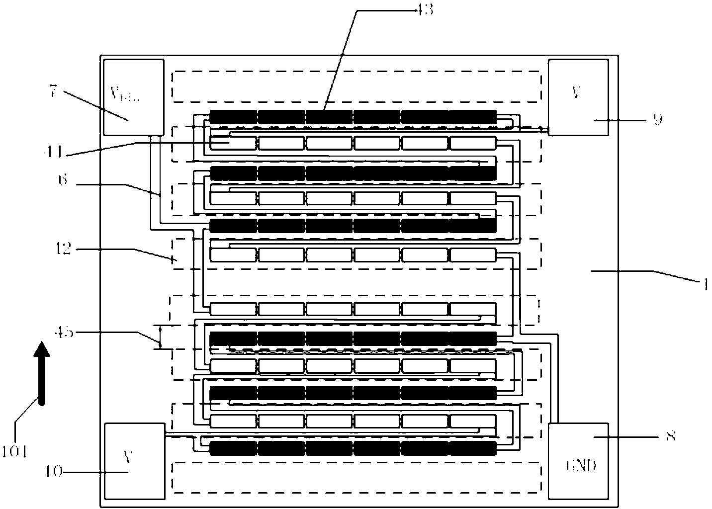 Single-chip bridge-type magnetic field sensor