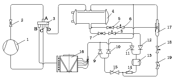 Air source falling film water chiller-heater unit