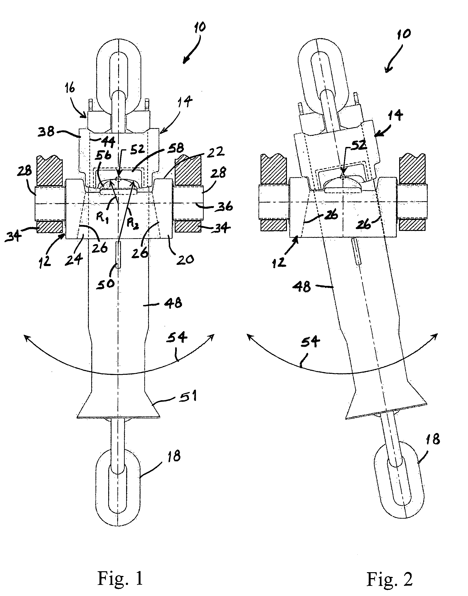 Dual-axis chain support assembly