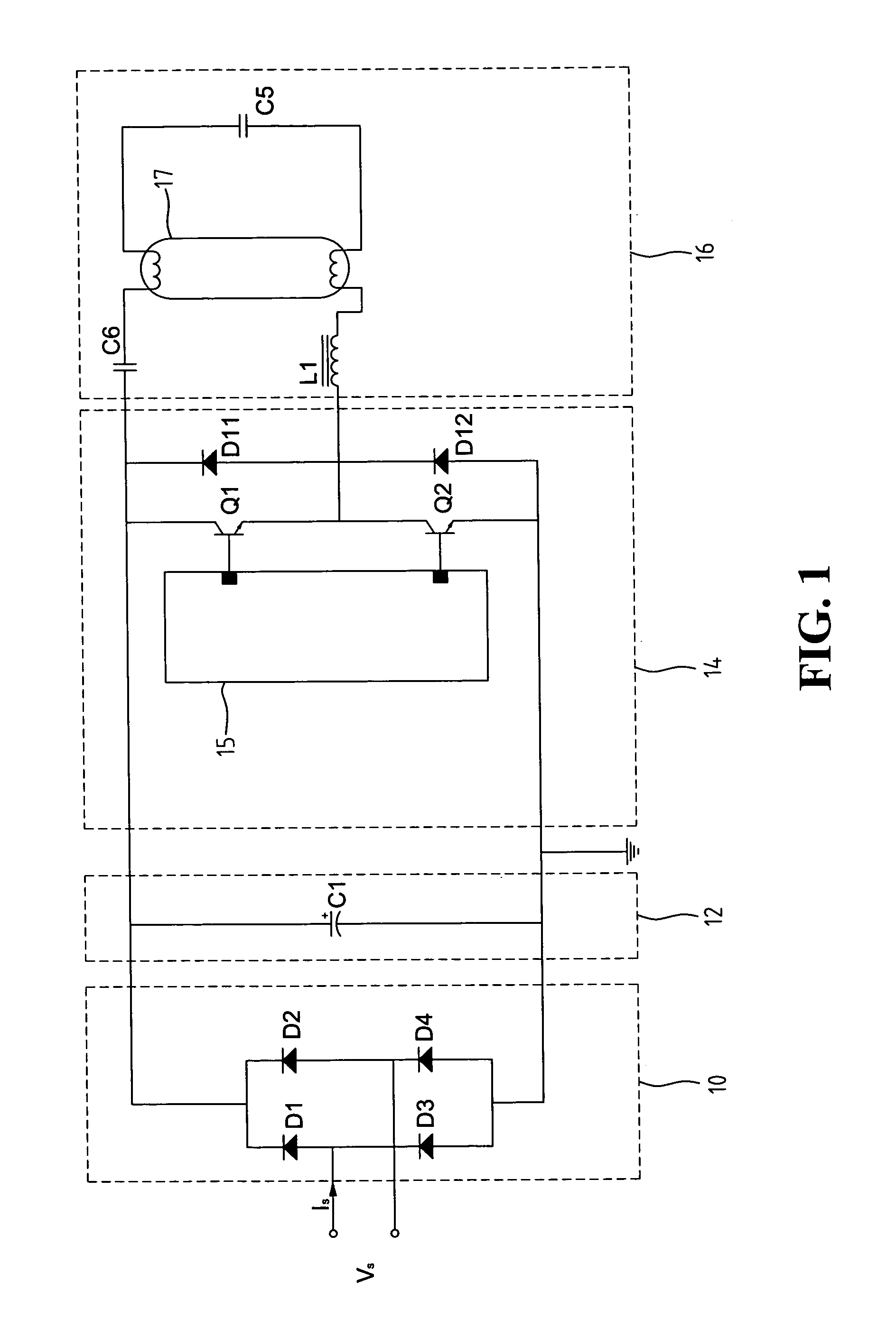 Power factor correction circuit for electronic ballast