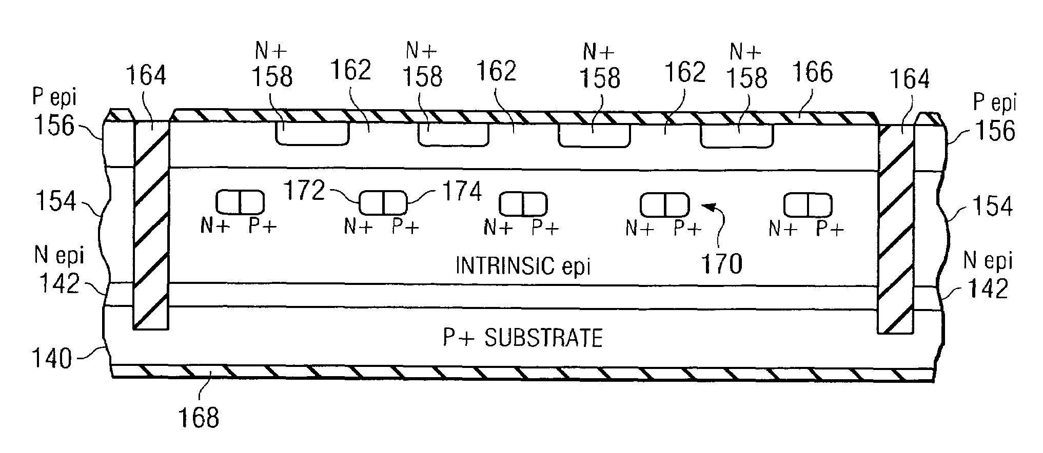 Epitaxial surge protection device