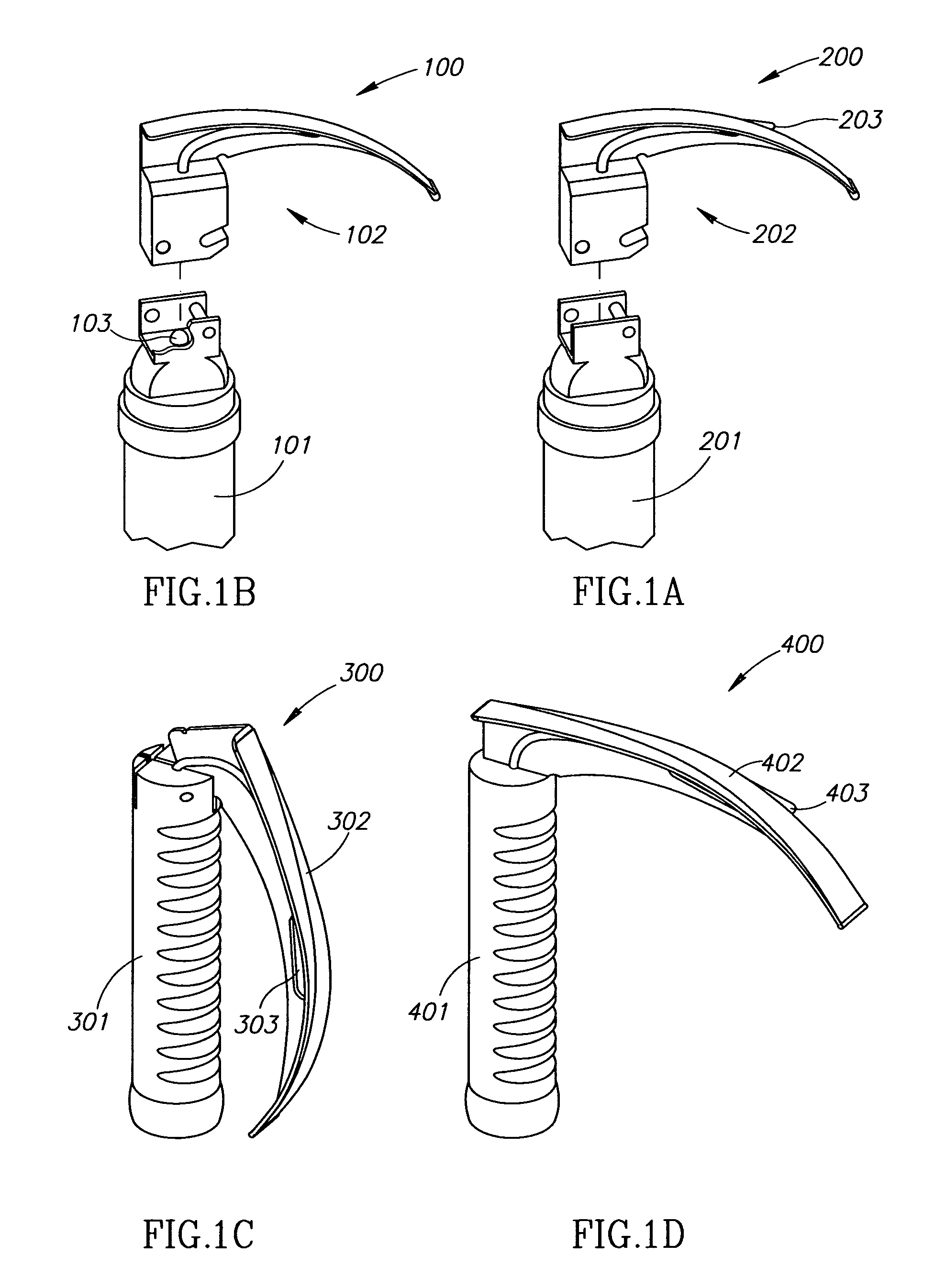 Laryngoscopes and rechargeable illumination units for use therewith