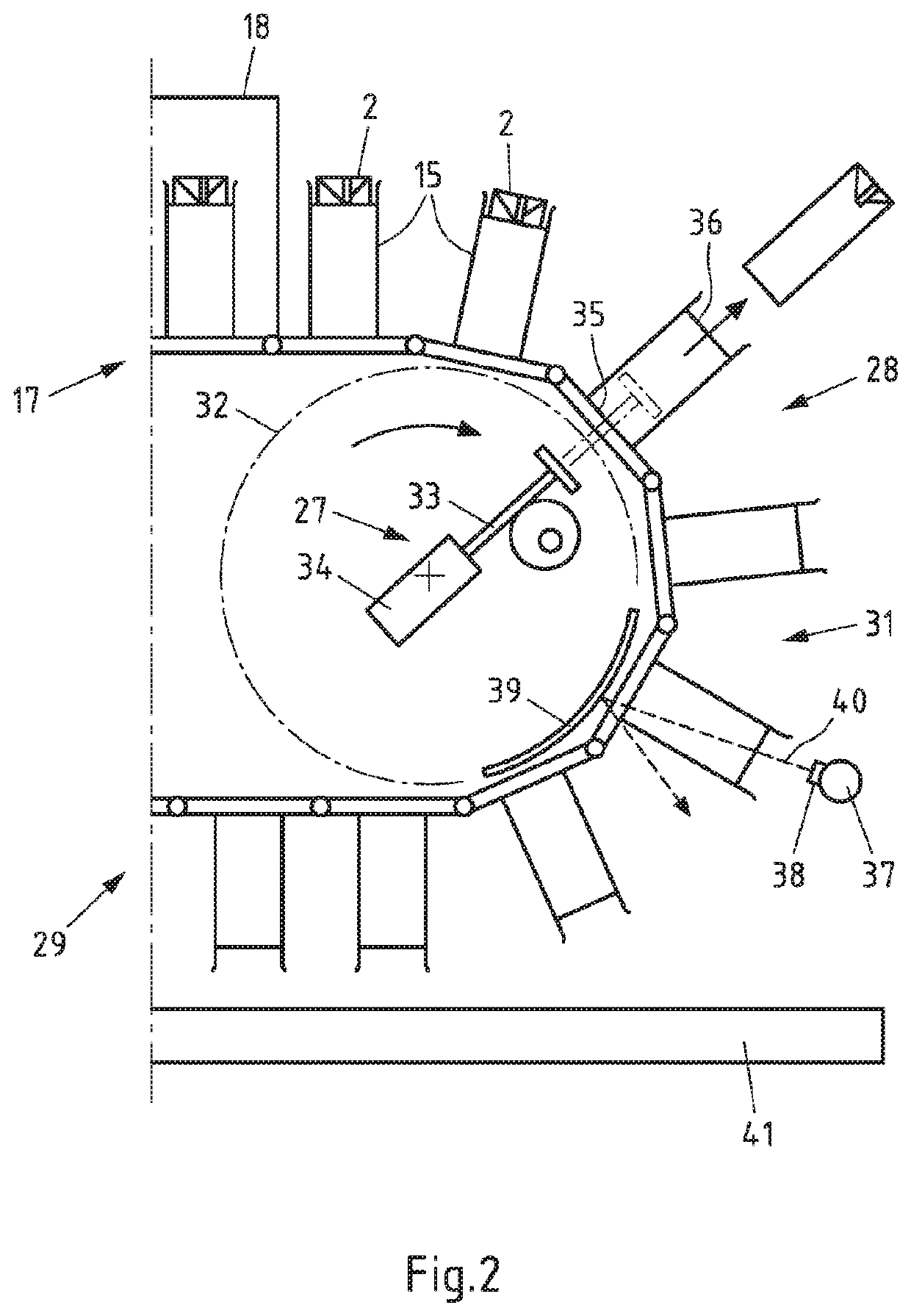 Filling machine and method for filling packages with a fluid product