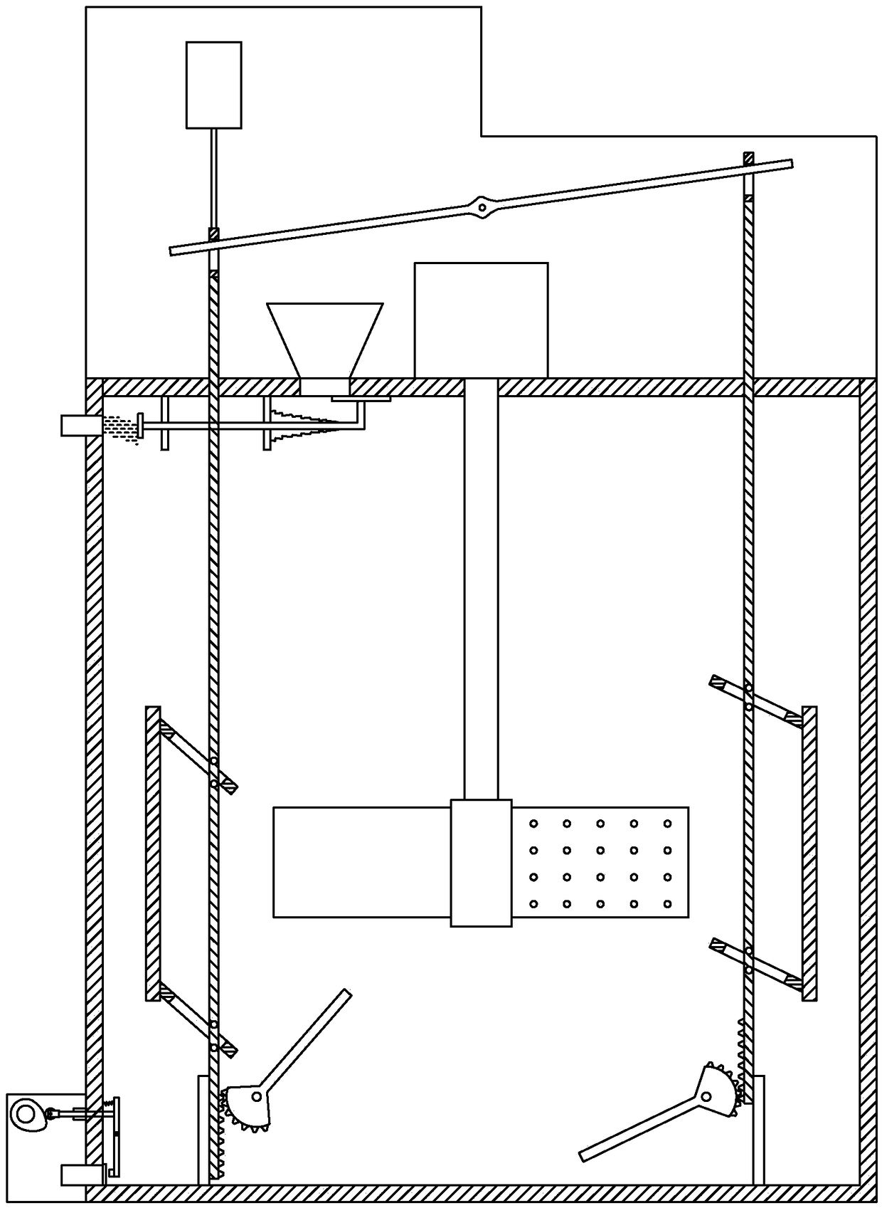 Stirring device for sewage treatment with automatic dosing function