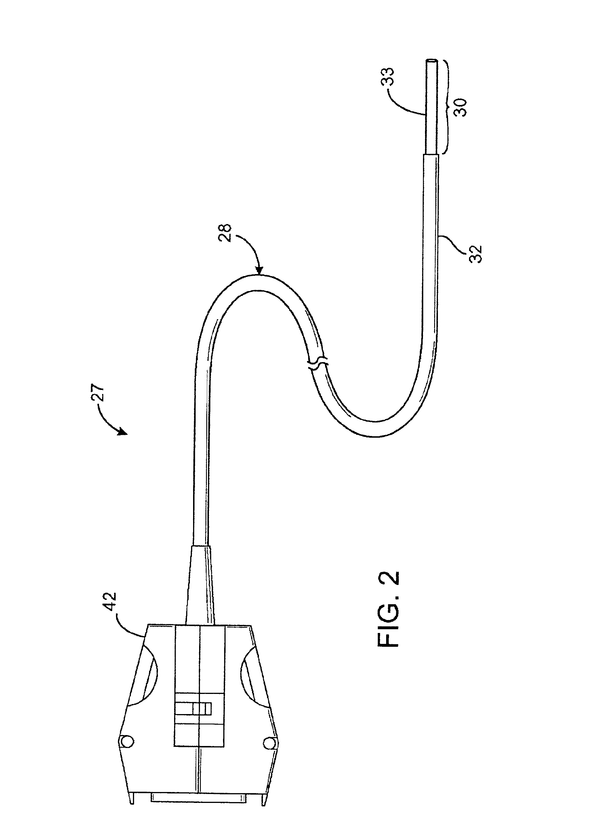 Microwave ablation instrument with insertion probe