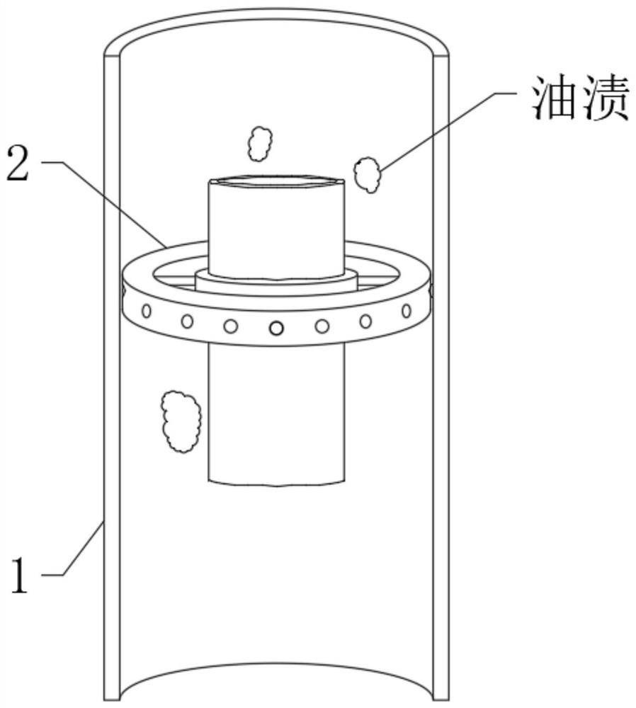 Device for cleaning inner wall of oil-stain-containing waste gas exhaust pipeline