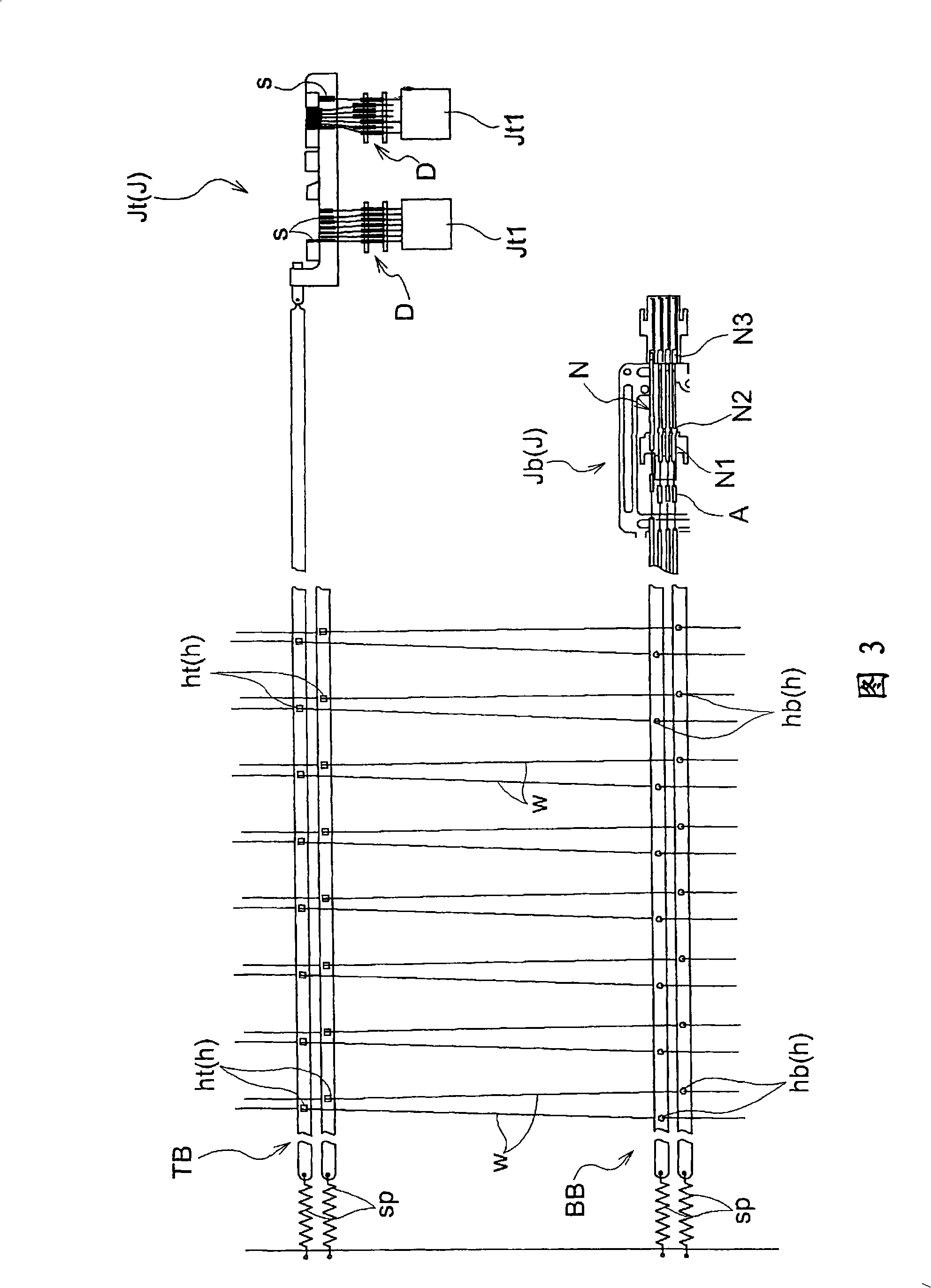 Electronic jacquard device and cassette for electronic jacquard