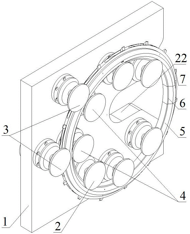 Internally-supported rotary tool head