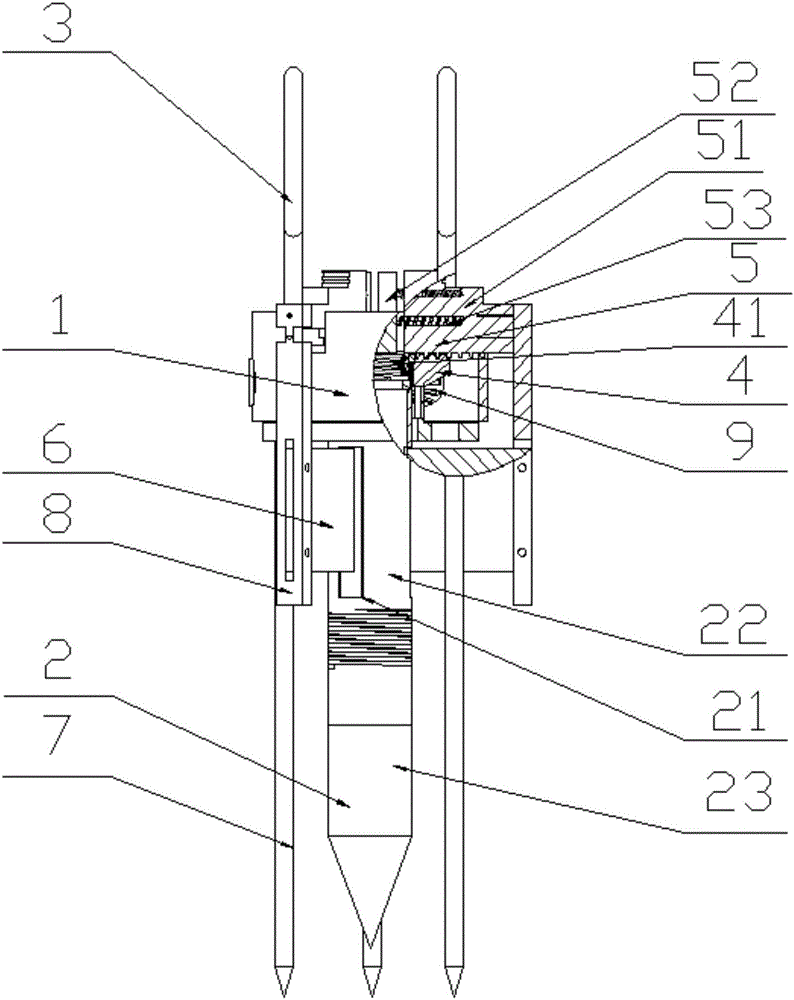 Movable plant clamping and fixing device with automatically-separable clamping jaws