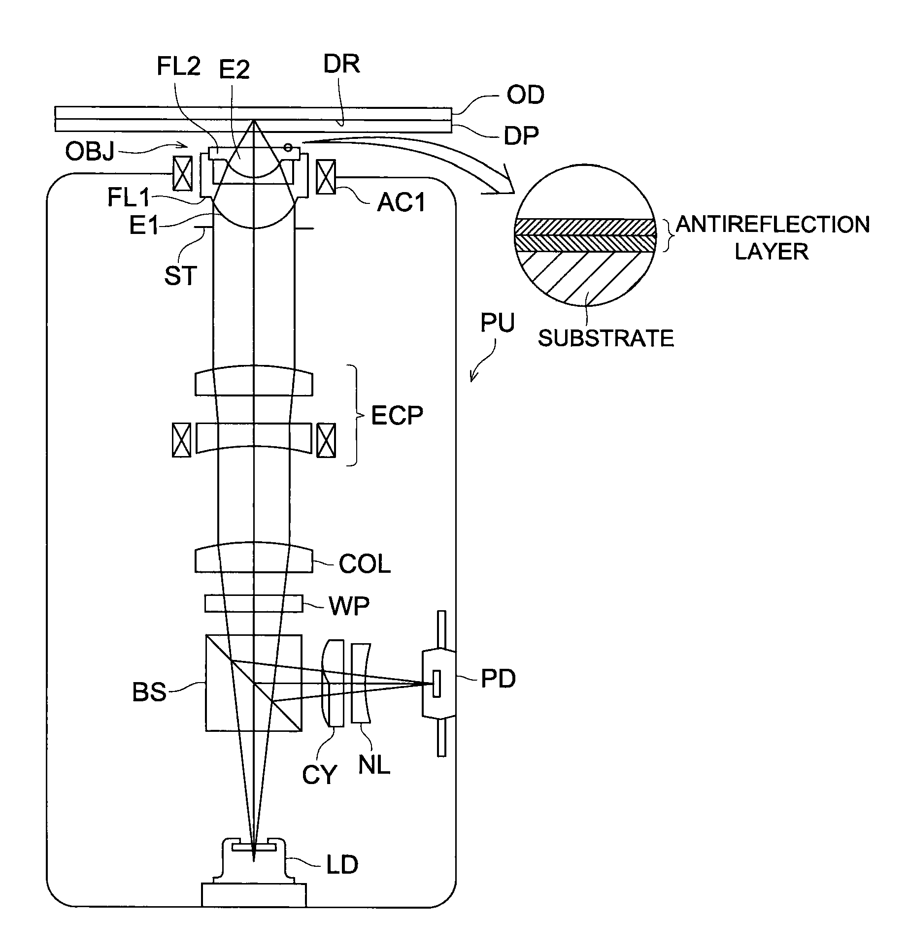Optical element and optical pickup apparatus