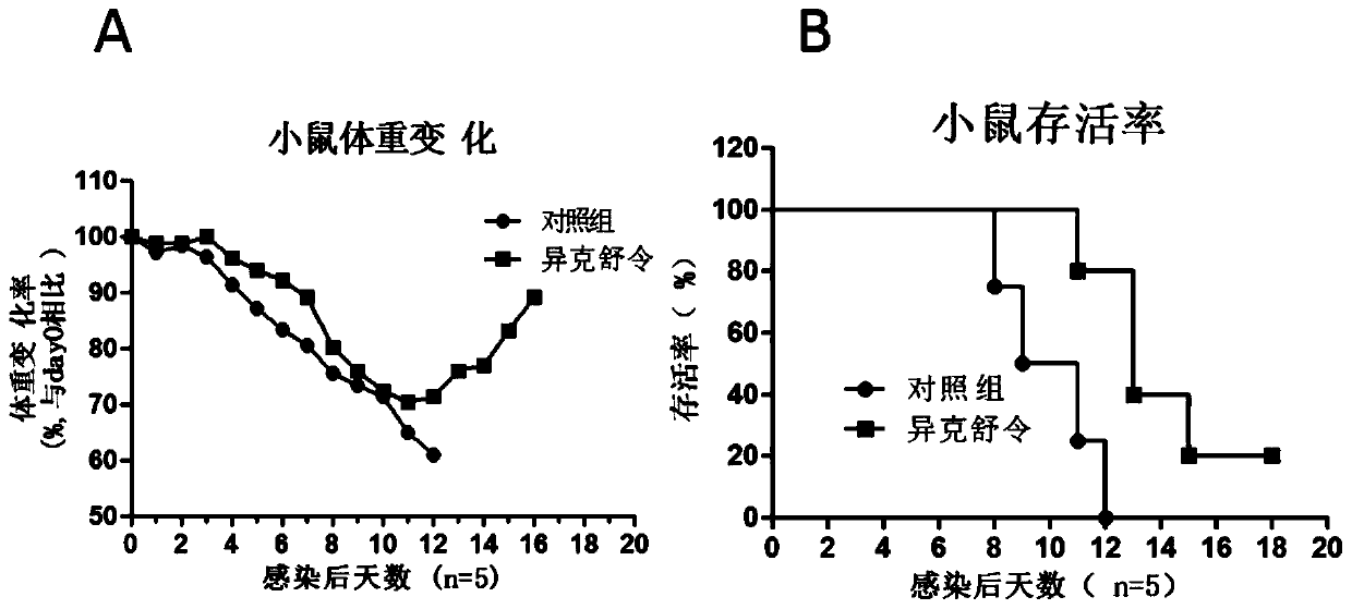 Application of isoxuling in preparation of medicine for treating or preventing influenza virus infection