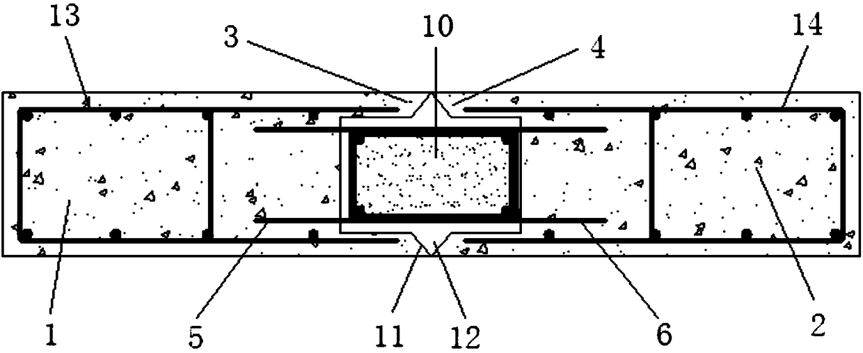Prefabricated shear wall groove grouting anchor horizontal connection structure