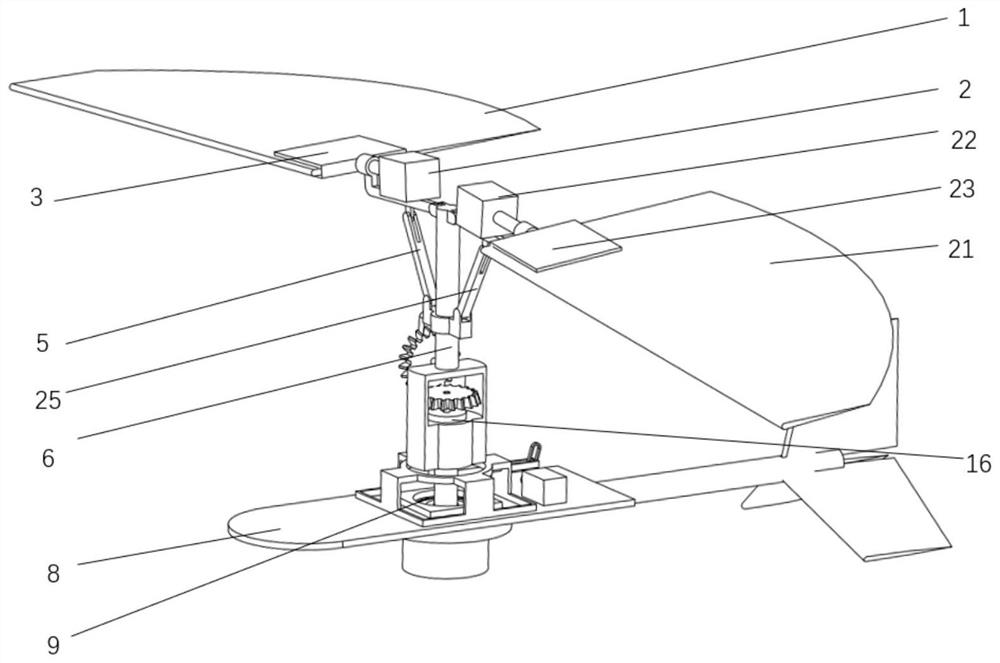 Imitation dragonfly multi-mode conversion micro-miniature unmanned aerial vehicle with turnover airfoils