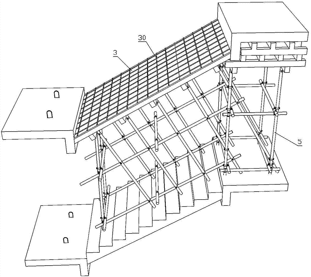 Stair construction method through shaped supports