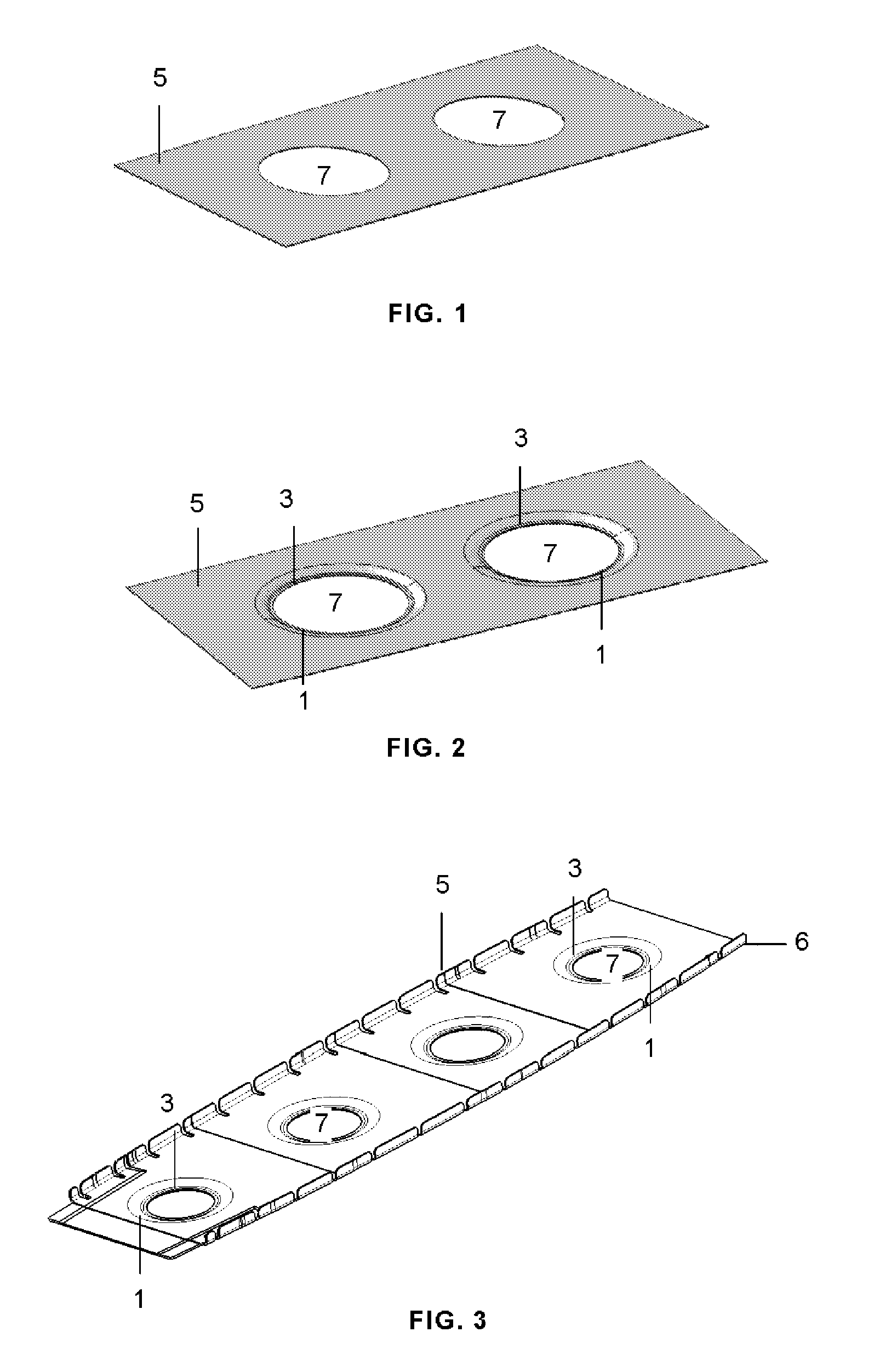 Process for making swaged lighting holes in planar areas of preimpregnated composite parts