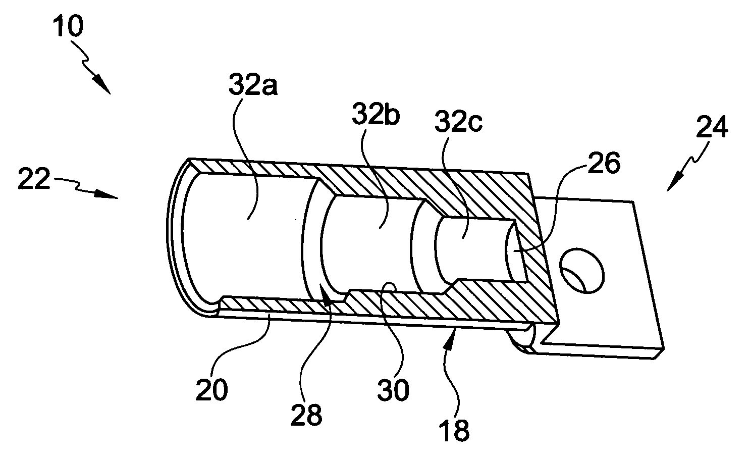 Stepped compression connector