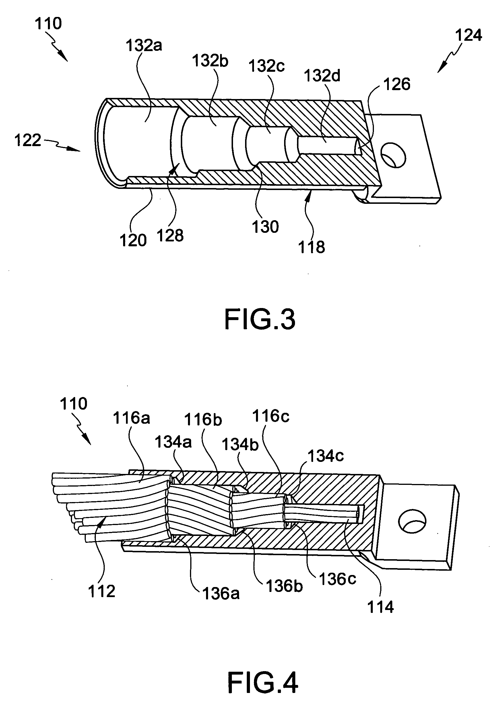 Stepped compression connector