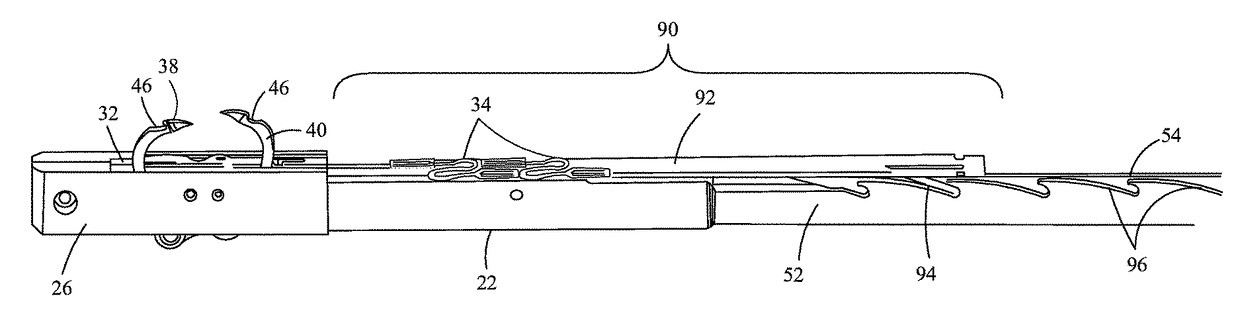Laparoscopic suture device with autoloading and suture capture