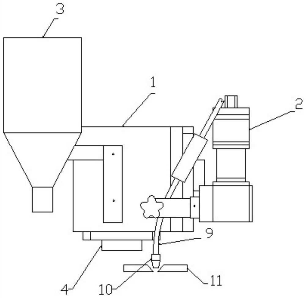 Portable soft track swing submerged-arc welding device and welding method