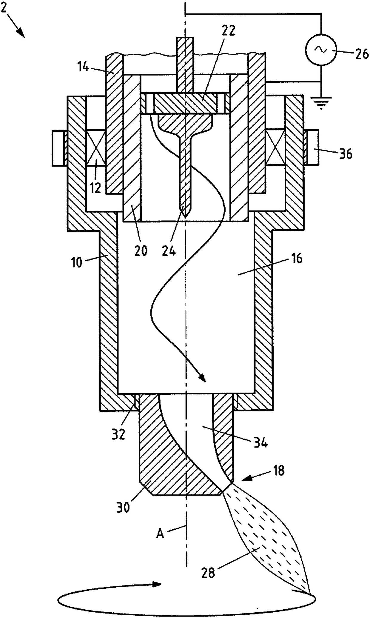 Device for generating atmospheric plasma beam, and method for treating surface of workpiece