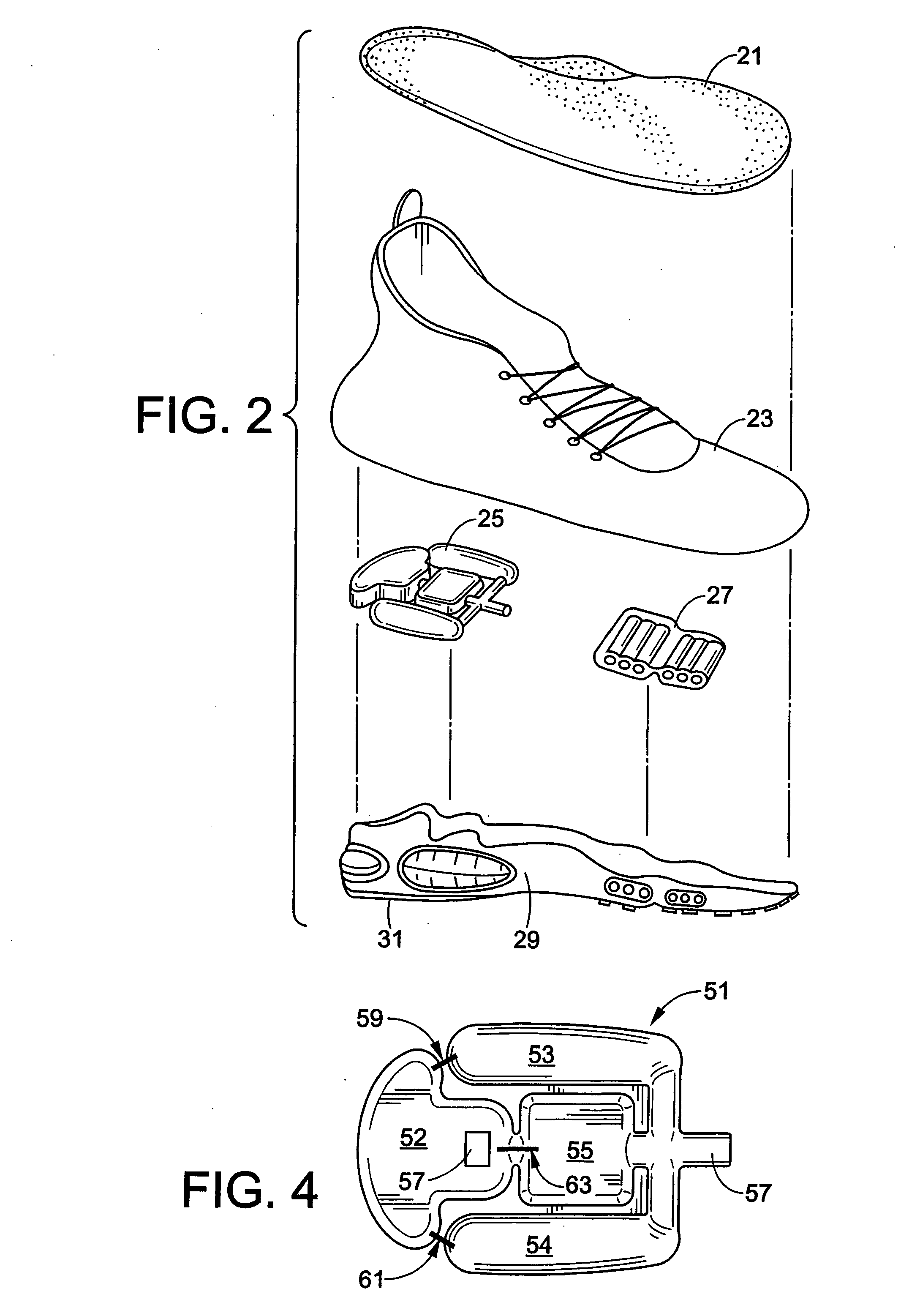 Self-inflating cushion and footwear including same