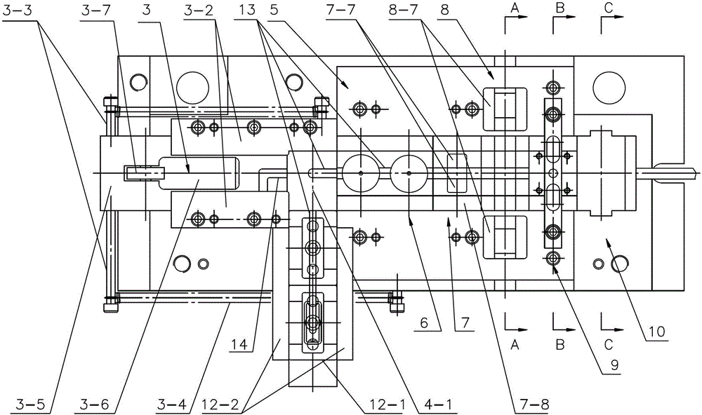 Compression pin head forming progressive die