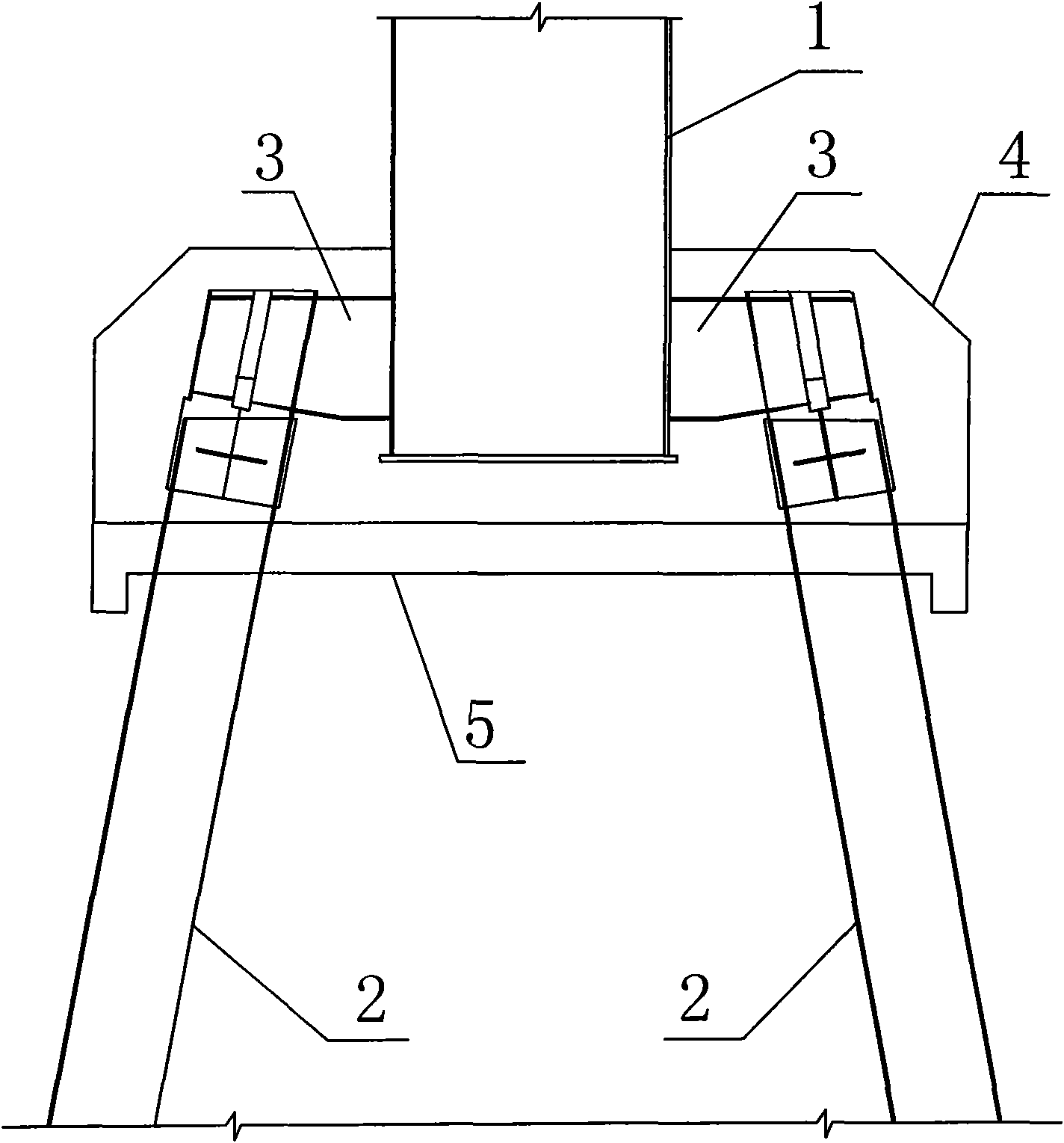 Connecting structure between fan tower cylinder and pile foundation