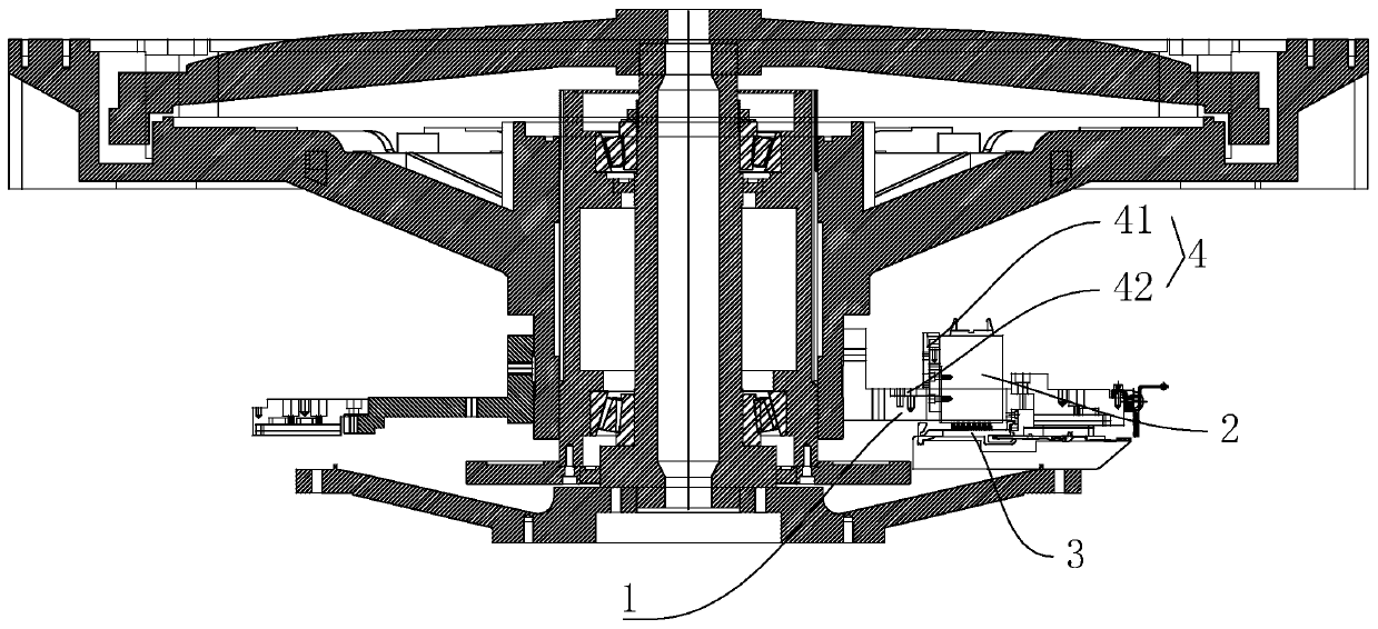 A fixed seat of a large circular knitting machine needle selector