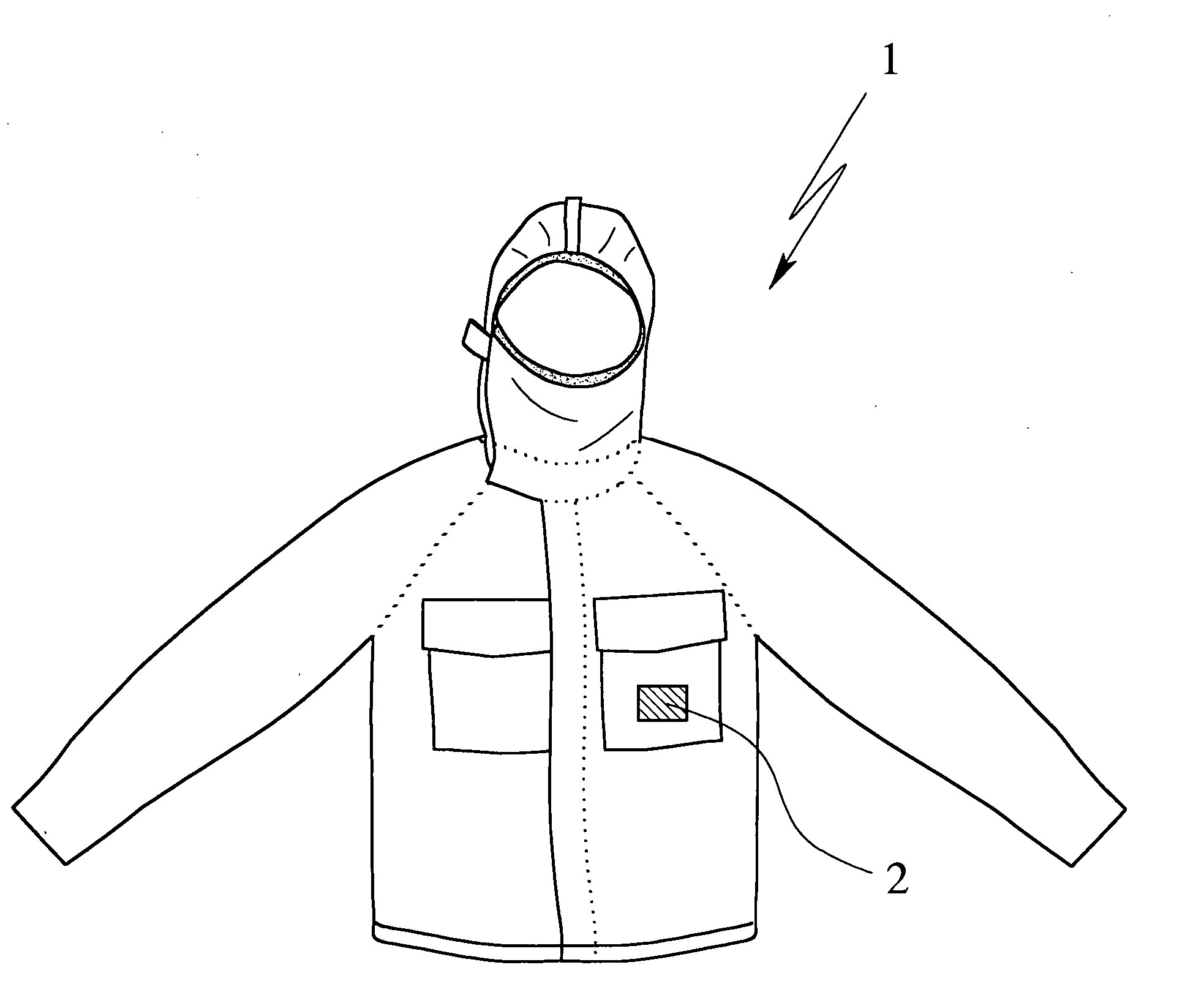 Functional apparel item, in particular NBC protective apparel with integrated measuring appliance