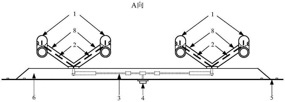 Digital television transmitting antenna of horn structure