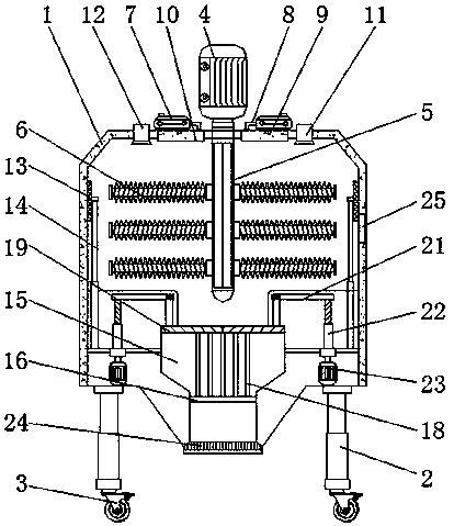 Textile size mixing device with self-cleaning function