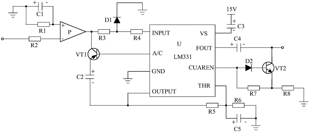 Logic protection amplification circuit-based signal conditioning type efficient eddy current power-measuring system