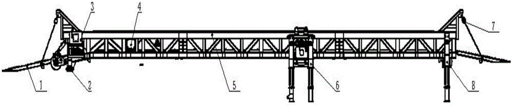 Moveable trestle with stepping type self-walking truss structure for large-section tunnel invert construction