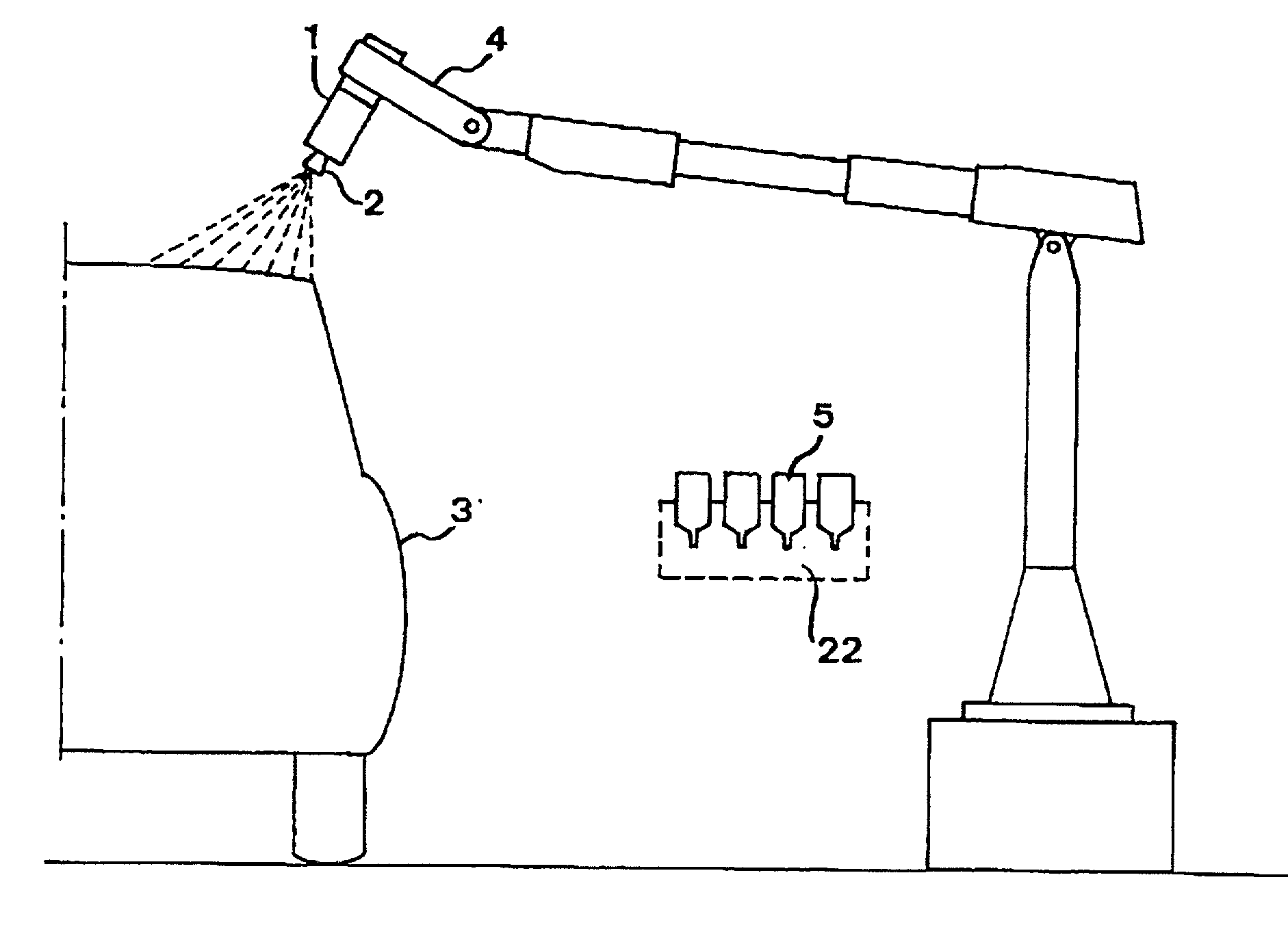 Device for automatic spray application of paint