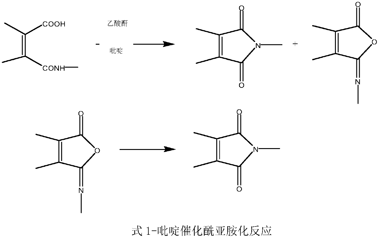A kind of three-step mixed imidization method for preparing polyimide fiber