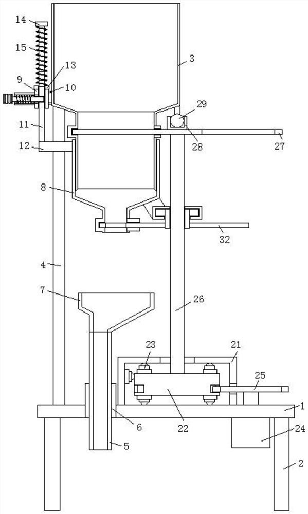 Material control device for bagging during rice processing