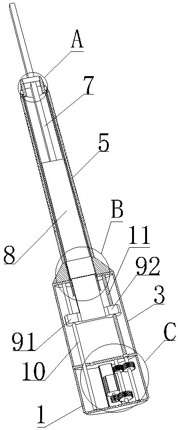 Length-adjustable endoscopic electric scalpel