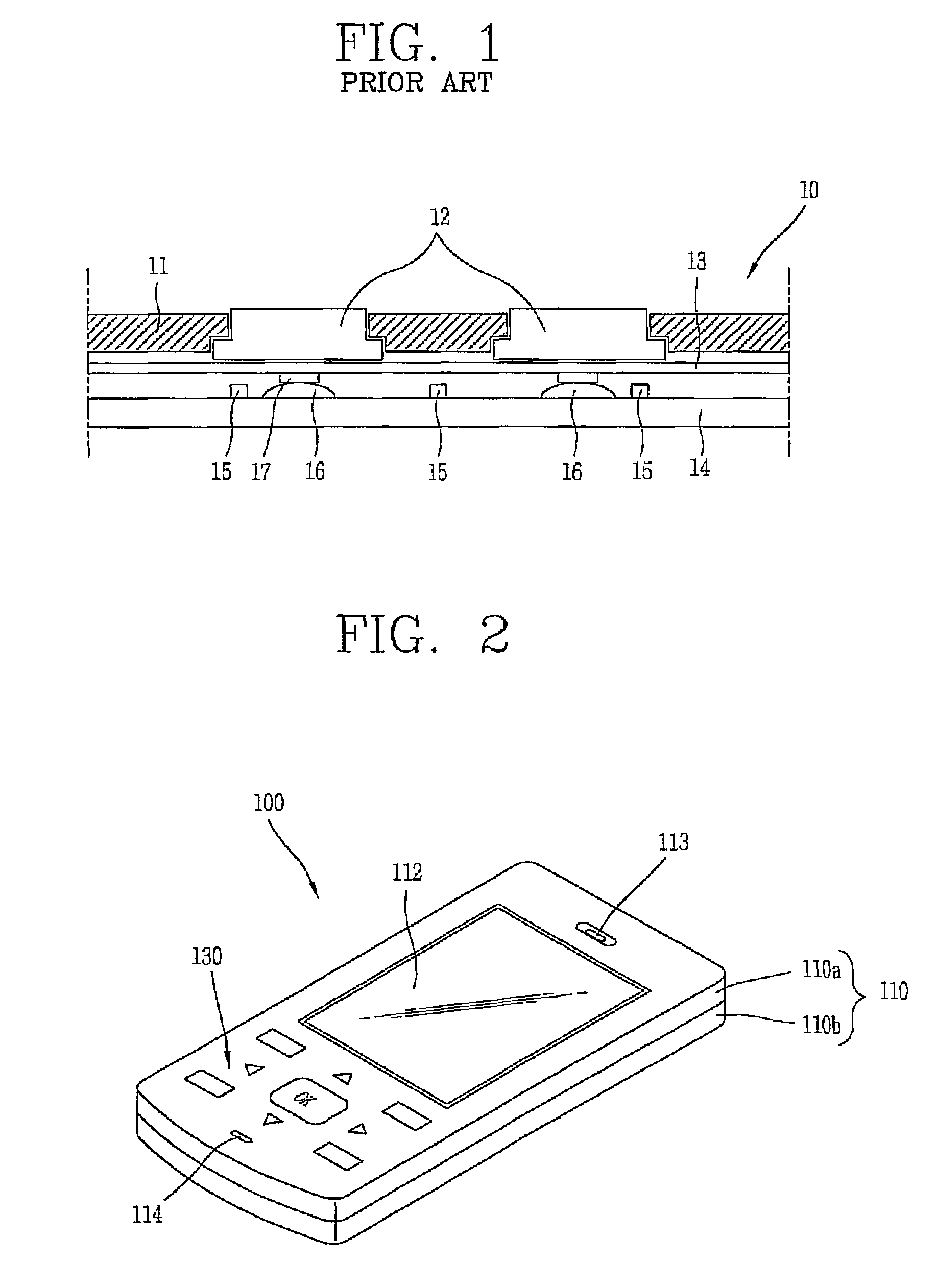 Touch key assembly for a mobile terminal