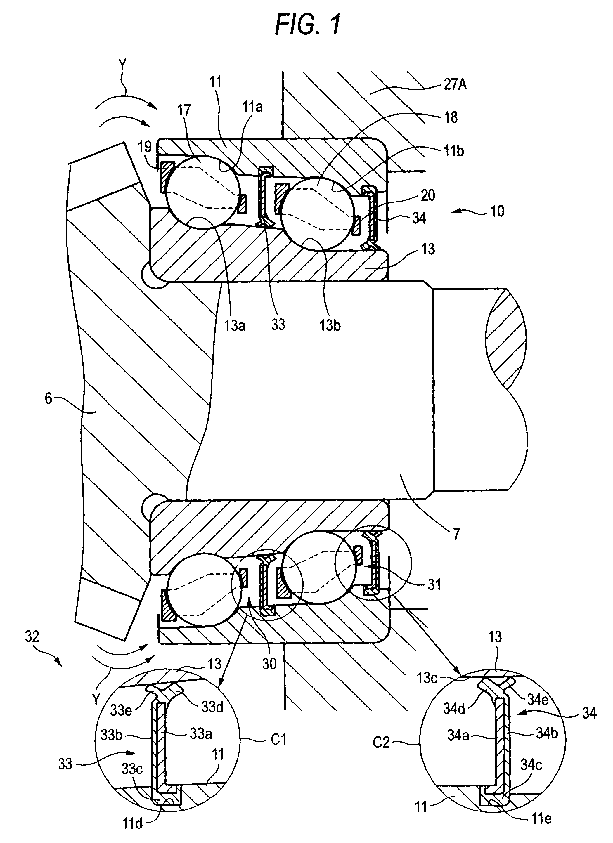 Rolling bearing device for supporting pinion shaft