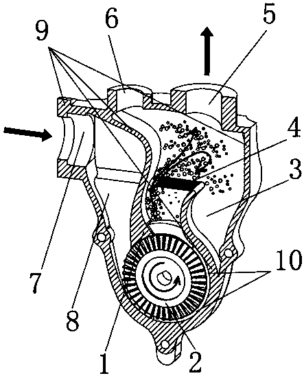 Vortex pump with separation net for enhancing self-absorption