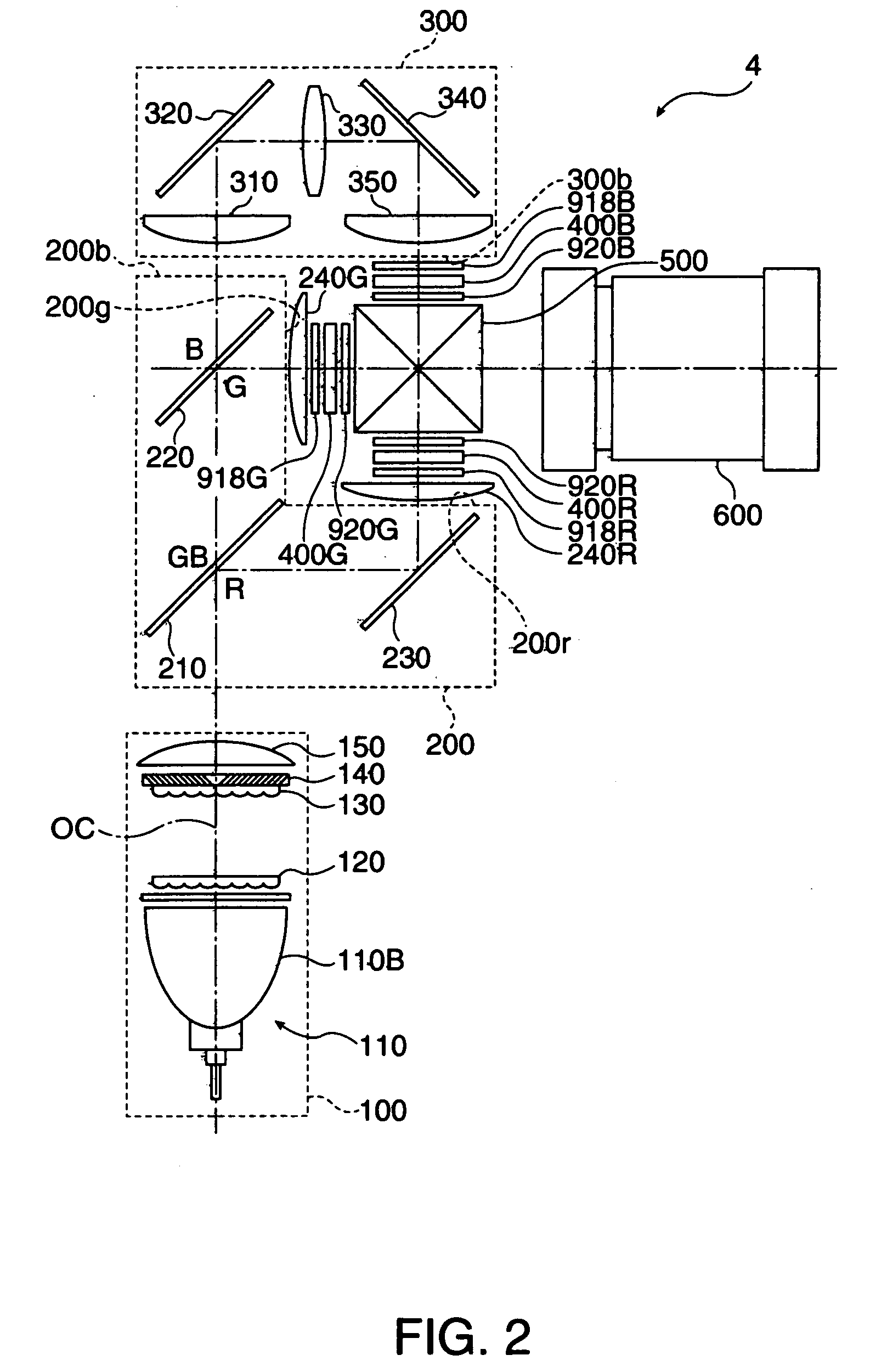 Optical device and projector equipping the same