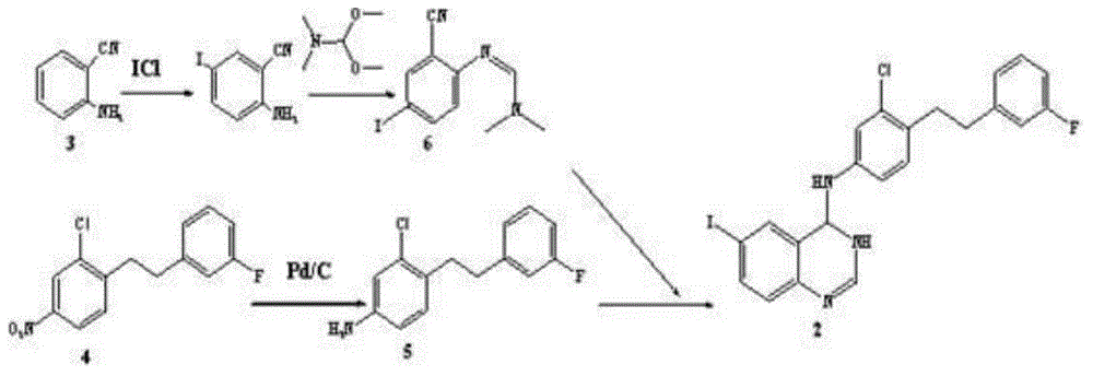 Preparation method of N-[3-chloro-4-[(3-fluorophenyl)methoxyl]phenyl]-6-[(5-formyl)furan-2-yl]-4-quinazolineamine