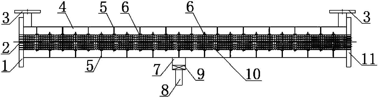 Automatic draining heat exchanger with screw extruding pipes