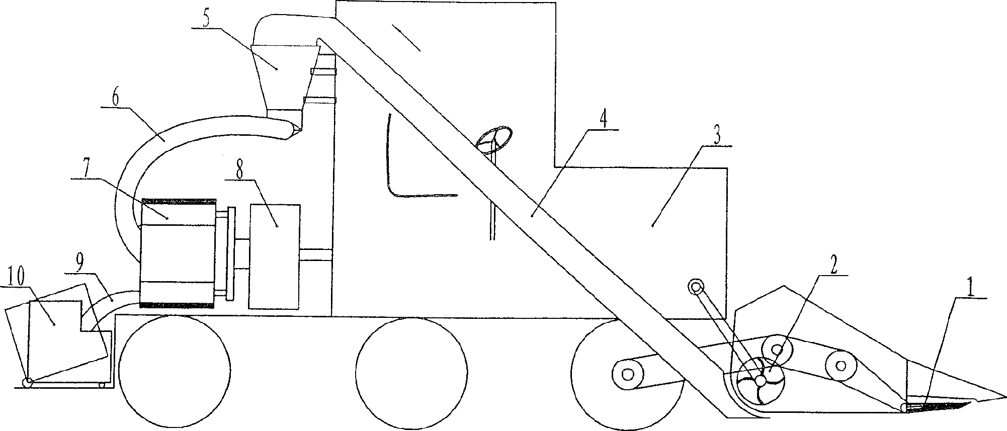 A biomass straw instantaneous combination collection forming machine