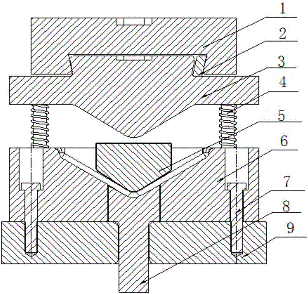 Forging forming technology of V-shaped-cavity forged piece