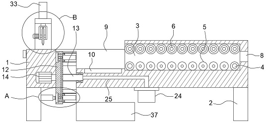 Stainless steel section bar cutting device