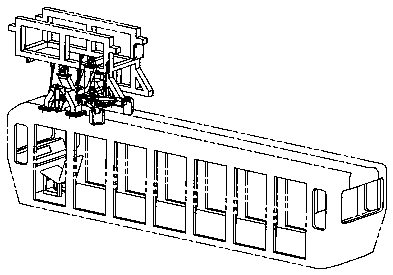 Suspension type single track vehicle traction suspension device applied to large ramp and method